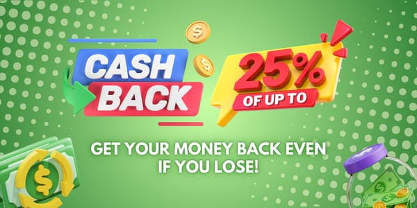 Promotional banner artwork with bonus chips for reload days